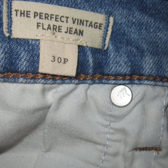 Madewell Jeans 30P 30 The Perfect Vintage Flare Blue Denim Wide High Rise Boho - Picture 4 of 4